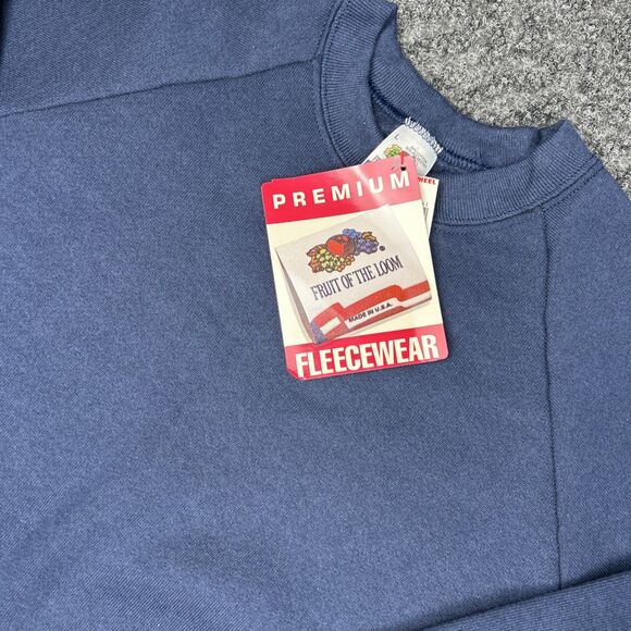 Vintage Fruit Of The Loom Sweatshirt Men’s Large Blue Pullover NWT USA. - Picture 1 of 7